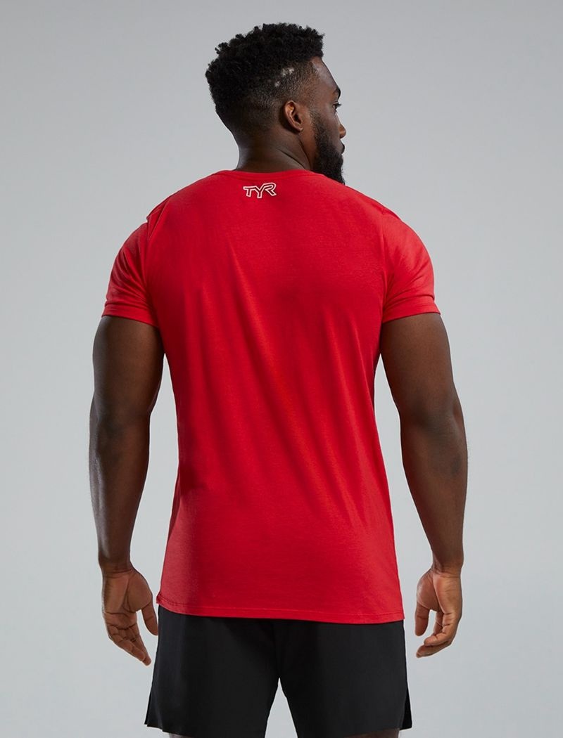 Red Tyr Ultrasoft™ Short Sleeve Graphic Distressed Men's T-Shirt | US-BYQM36792