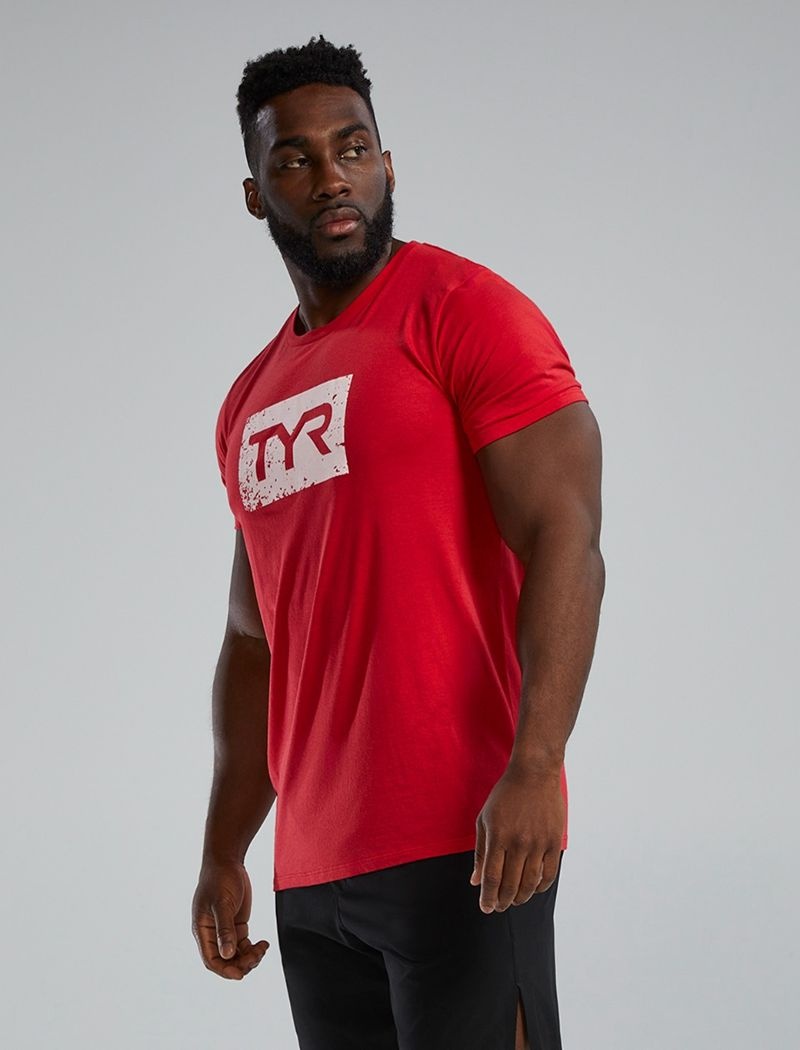 Red Tyr Ultrasoft™ Short Sleeve Graphic Distressed Men's T-Shirt | US-BYQM36792