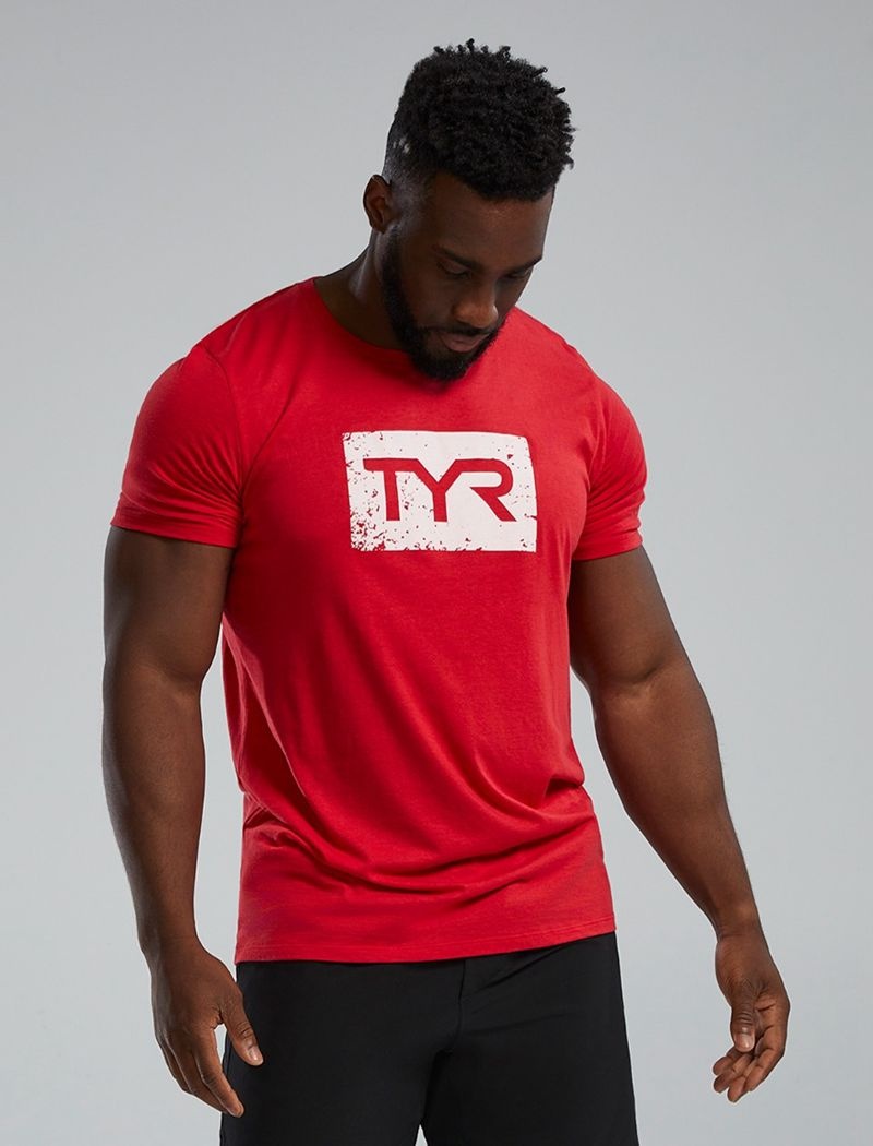 Red Tyr Ultrasoft™ Short Sleeve Graphic Distressed Men's T-Shirt | US-BYQM36792