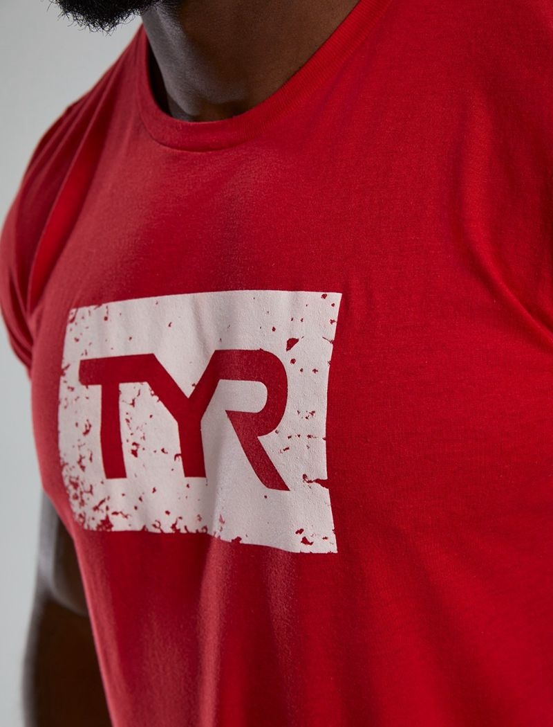 Red Tyr Ultrasoft™ Short Sleeve Graphic Distressed Men's T-Shirt | US-BYQM36792