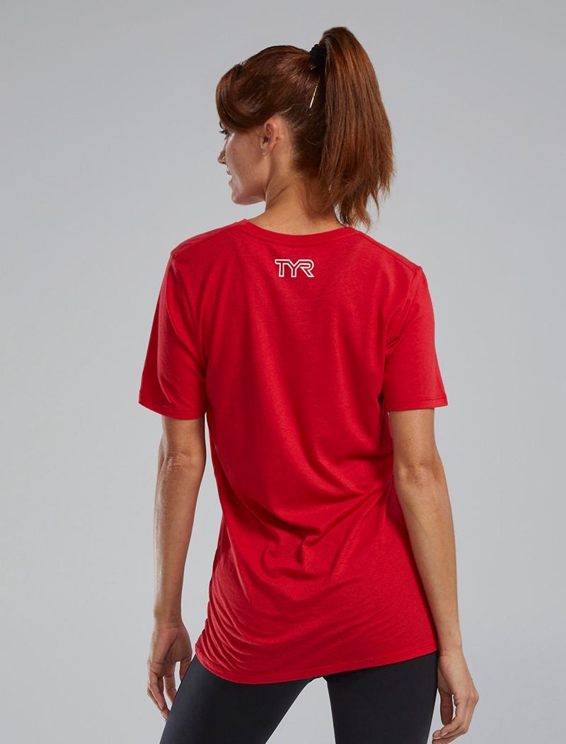 Red Tyr Ultrasoft™ Short Sleeve Graphic Distressed Women's T-Shirt | US-CWKN09853