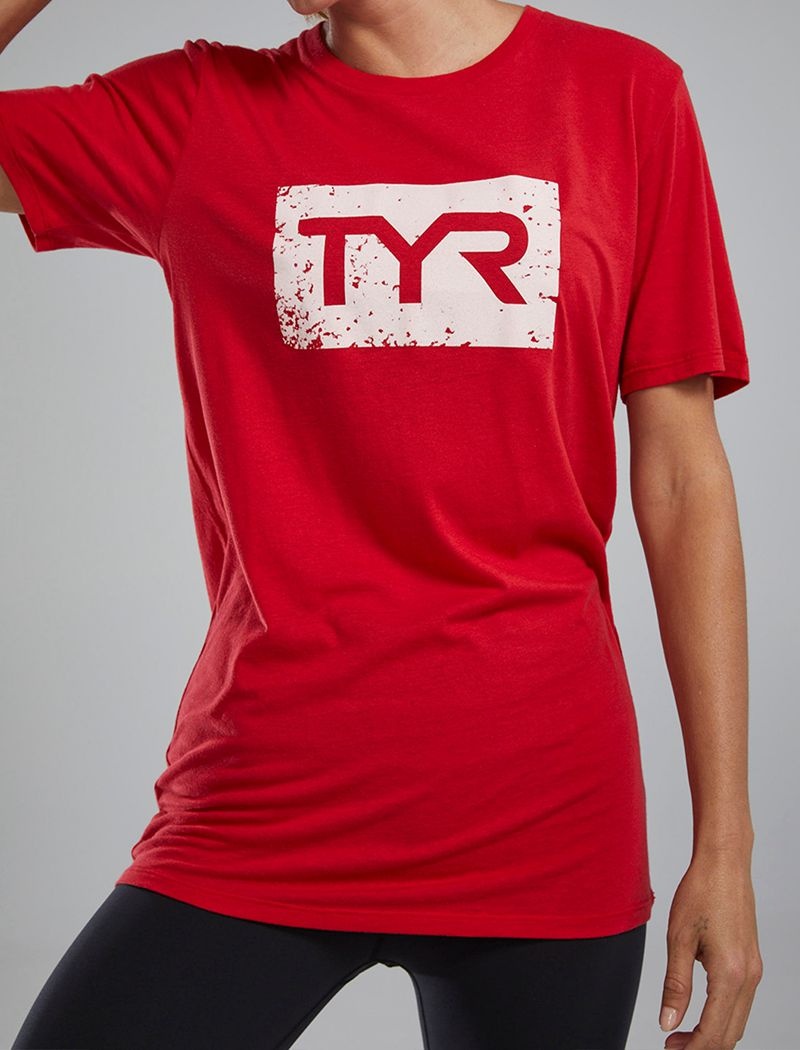 Red Tyr Ultrasoft™ Short Sleeve Graphic Distressed Women's T-Shirt | US-CWKN09853