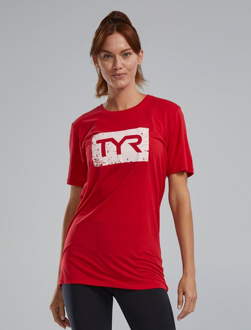 Red Tyr Ultrasoft™ Short Sleeve Graphic Distressed Women\'s T-Shirt | US-CWKN09853