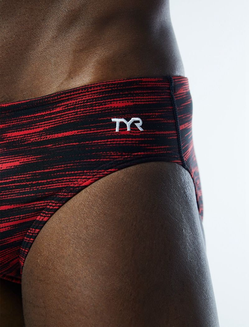 Red / Black Tyr Durafast Elite® Fizzy Men's Swimsuit | US-LXYR83497