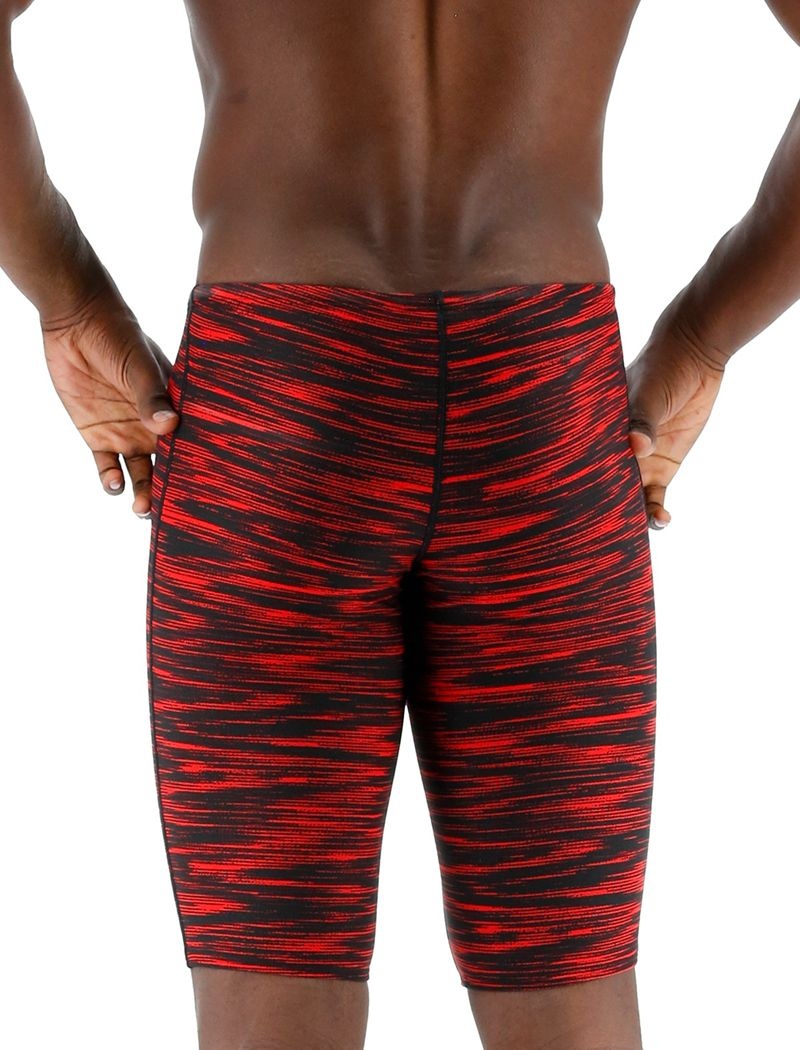 Red / Black Tyr Durafast Elite® Jammer Fizzy Men's Swimsuit | US-MUTK43026