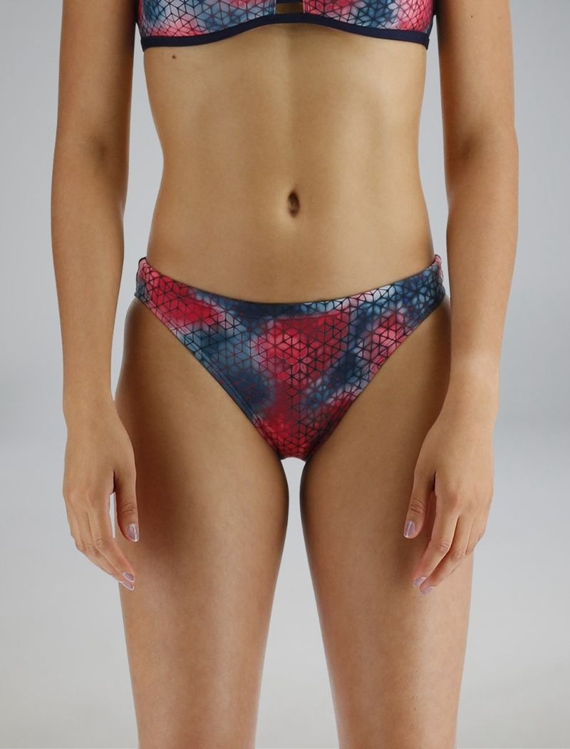 Red / Navy Tyr Durafast Elite® Classic Full Coverage Starhex Women\'s Bikini Bottom | US-JIBQ75306