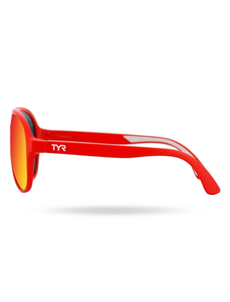 Red / Orange Tyr Goldenwest Xl Aviator Hts Polarized Men's Sunglasses | US-QFXC45307