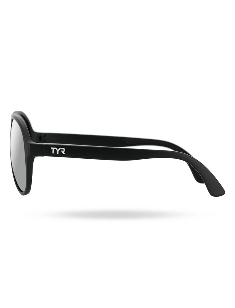 Silver / Black Tyr Goldenwest Aviator Hts Polarized Women's Sunglasses | US-TRVD39824