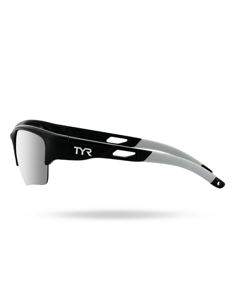 Silver / Black / White Tyr Vatcher Hts Polarized Women's Sunglasses | US-TQSA12849