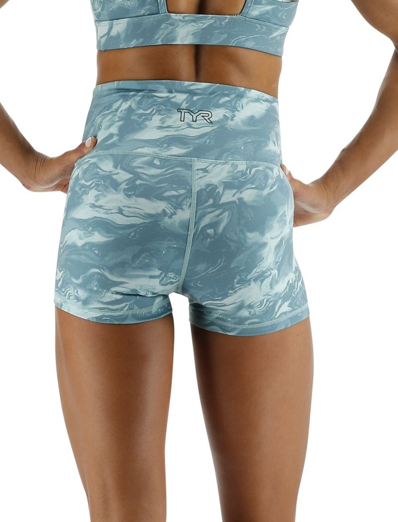 Turquoise Tyr Base Kinetic™ High-rise 2 Women's Shorts | US-STCK75684