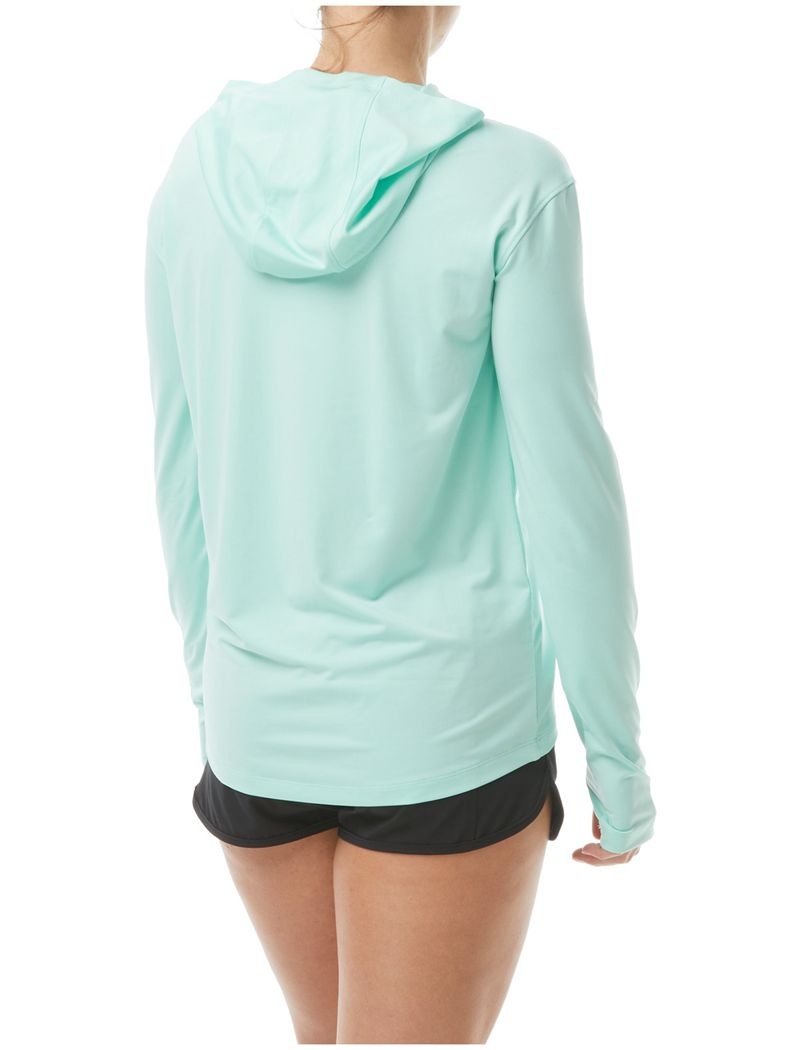 Turquoise Tyr Sundefense Women's Hoodie | US-FRYP17405