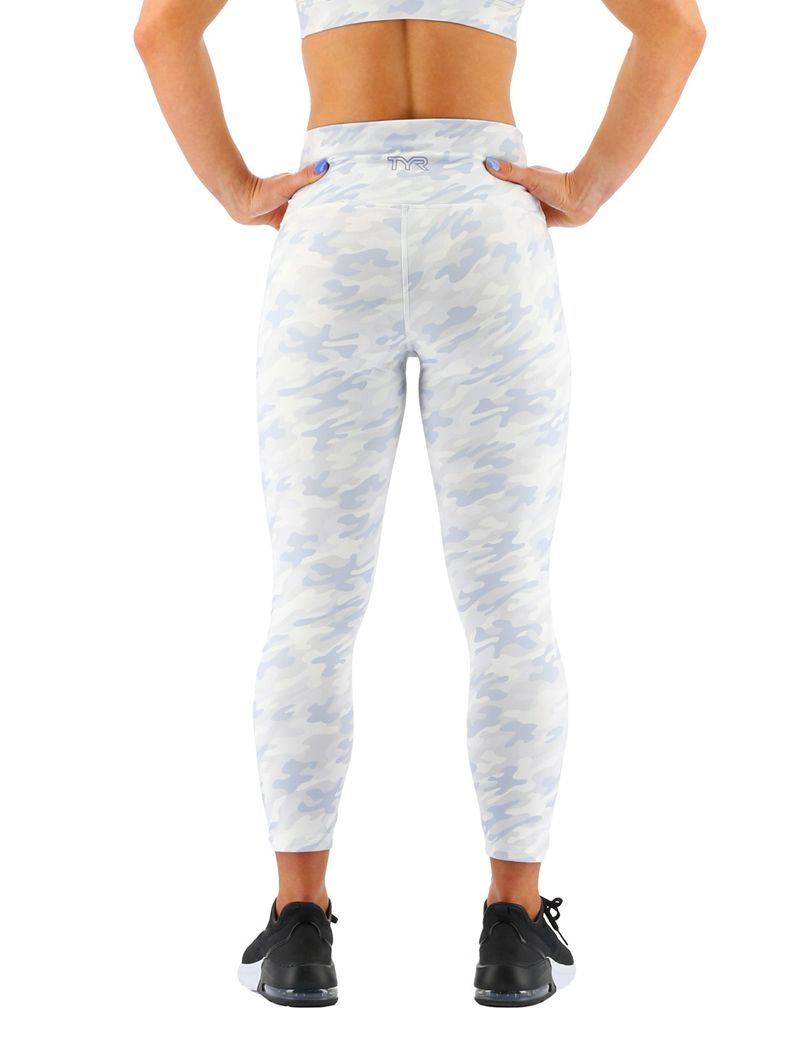 White Camo Tyr Base Kinetic™ High-rise 21 Women's Leggings | US-YKED48302