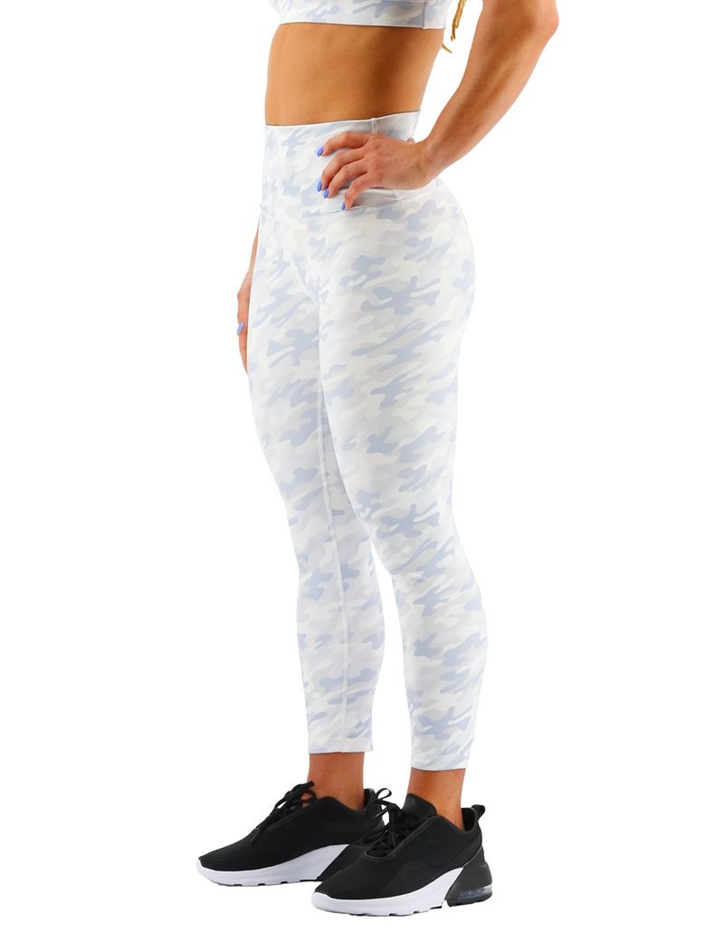 White Camo Tyr Base Kinetic™ High-rise 21 Women's Leggings | US-YKED48302