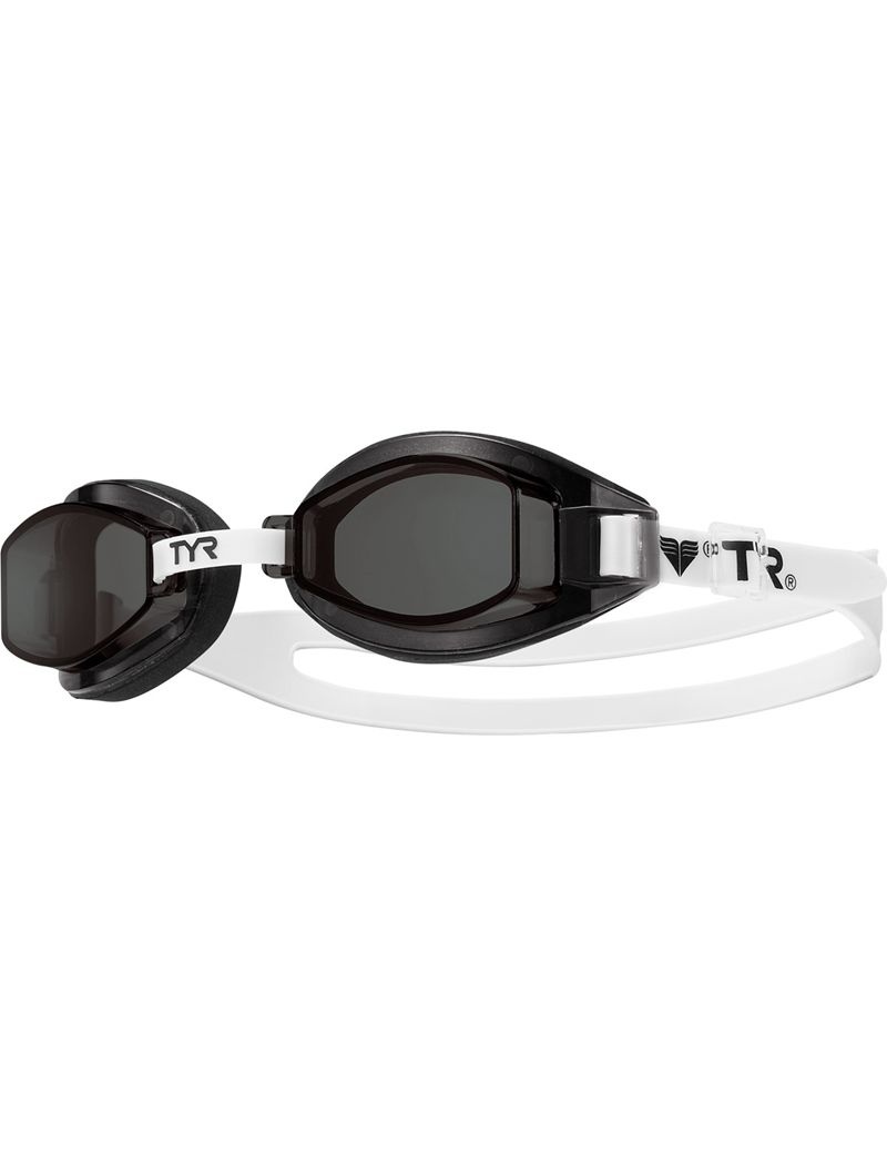 White / Black Tyr Adult Team Sprint Men\'s Goggles | US-UWMD05921