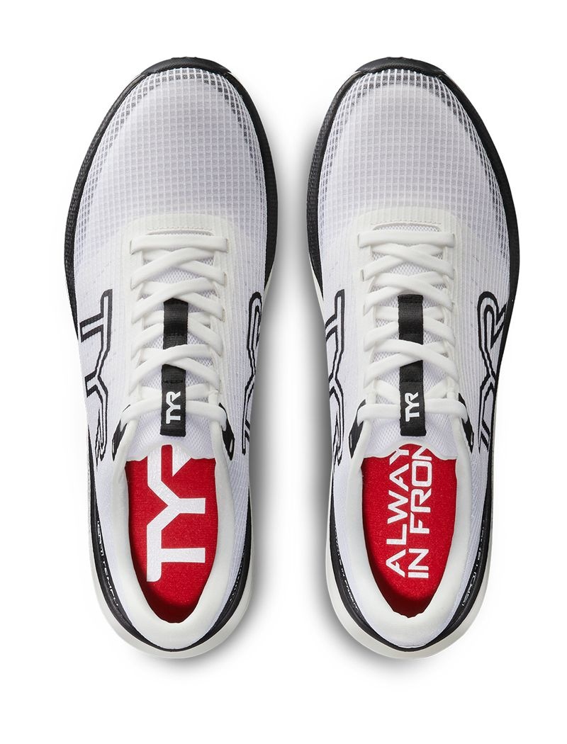 White / Black Tyr Sr-1 Tempo Runner Men's Running Shoes | US-WCFE37540