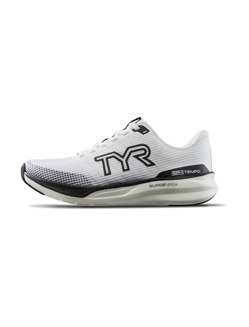 White / Black Tyr Sr-1 Tempo Runner Men\'s Running Shoes | US-WCFE37540