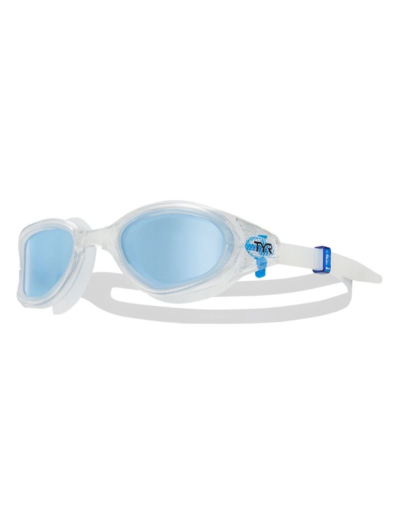 White / Blue Tyr Adult Special Ops 3.0 Polarized Non-mirrored Women\'s Goggles | US-PQGD04739