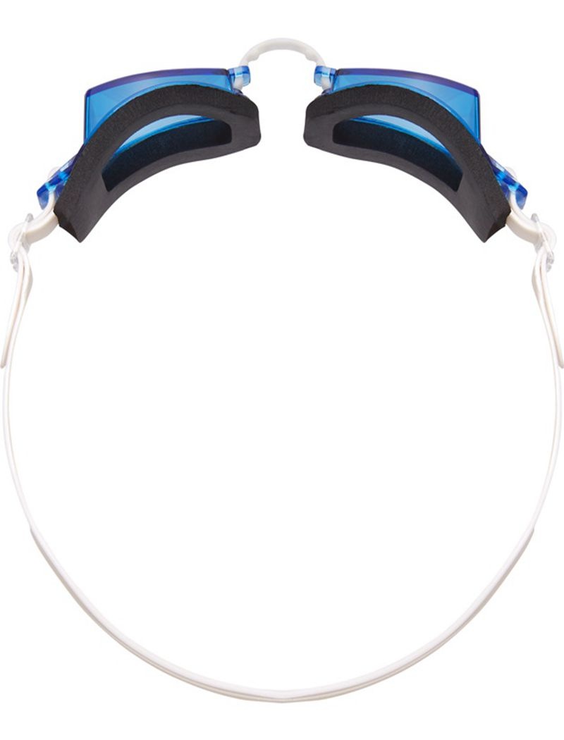 White / Blue Tyr Adult Team Sprint Men's Goggles | US-UWIE45376