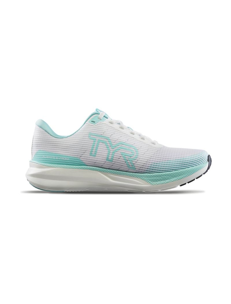 White / Turquoise Tyr Sr-1 Tempo Runner Women's Running Shoes | US-YWPB98746